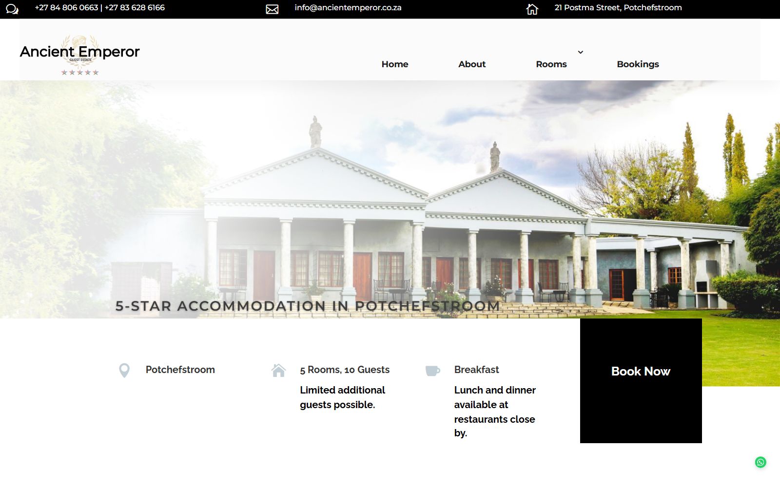 Ancient Emperor Guest Estate website