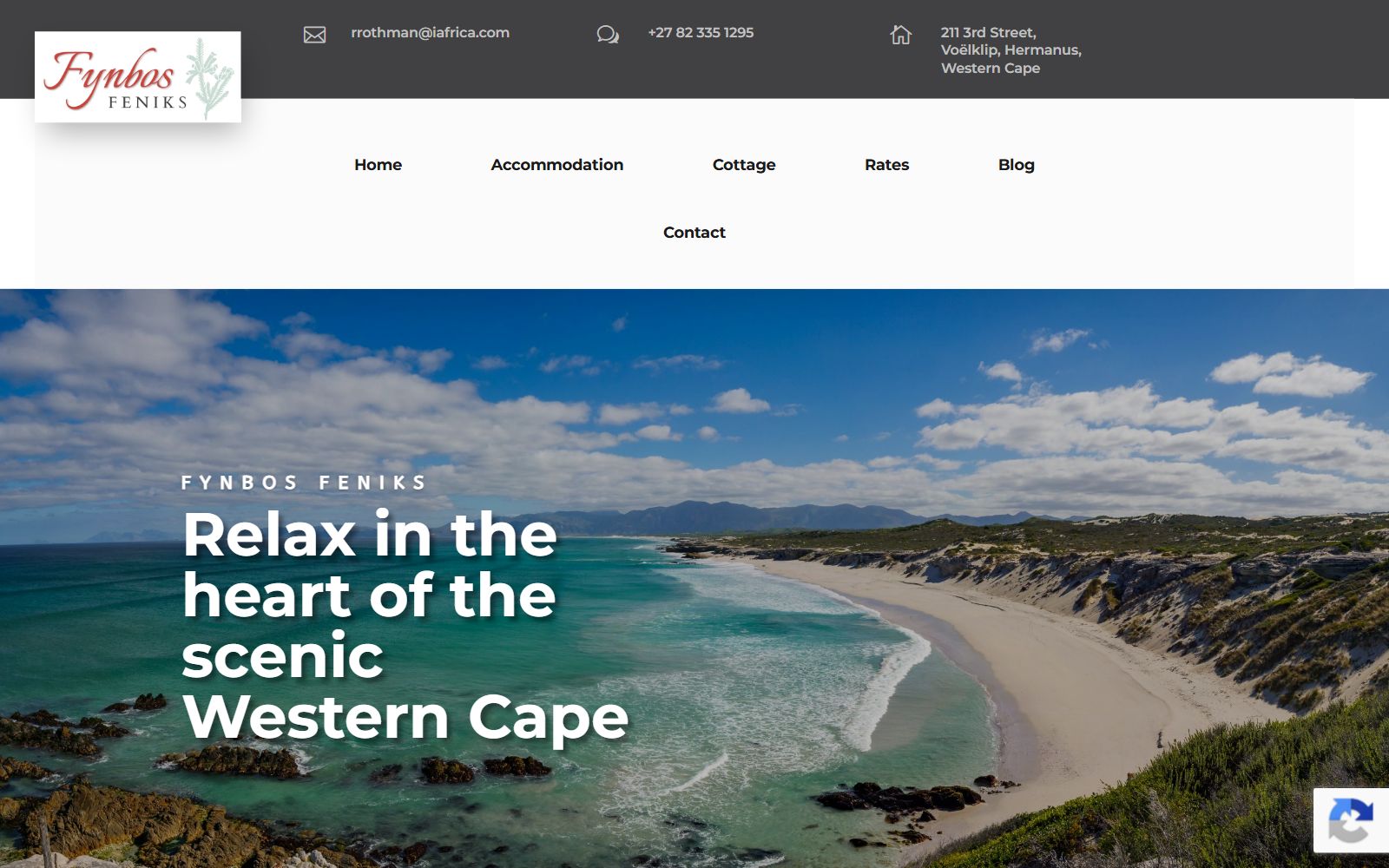 Fynbos Feniks guesthouse website